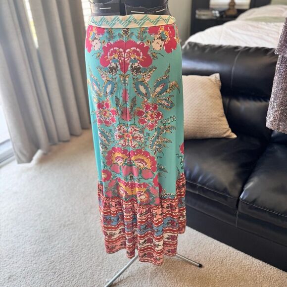 Flying Tomato High Low Wrap Skirt in Blue and Pink Large - Picture 1 of 6